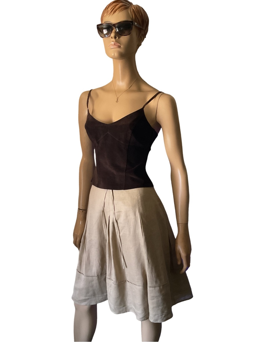 BANANA REPUBLIC 100% LINEN A LINE SKIRT SIZE 8